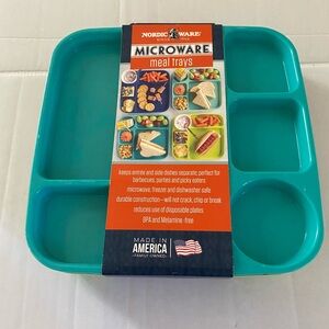Nordic Ware Teal Microware Meal Trays Set of 4 New